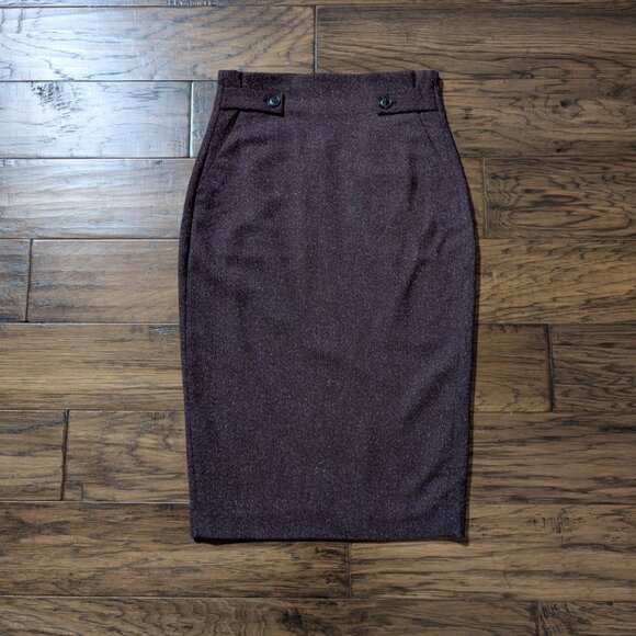 RW&CO pencil skirt heathered maroon size 0 - Picture 16 of 16